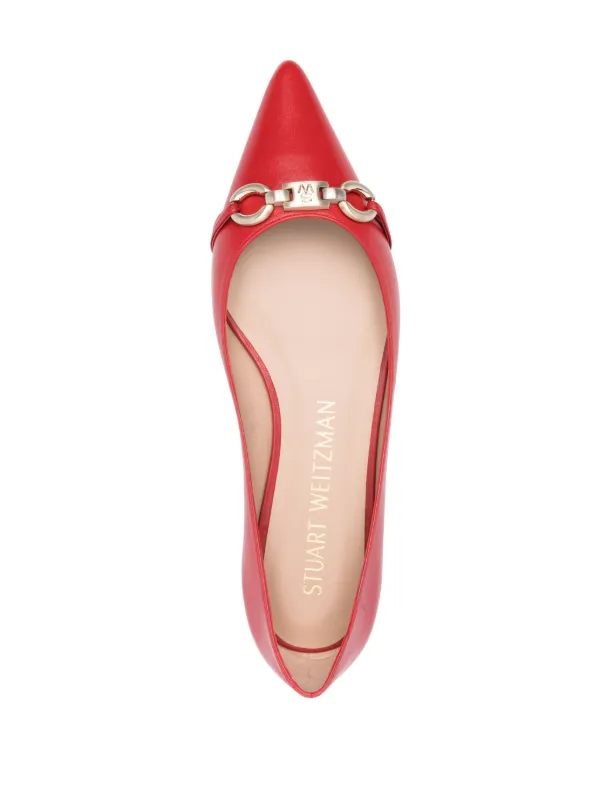 Stuart Weitzman Emilia Embellished Ballet Pumps Red FARFETCH AE