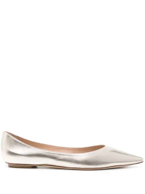 Stuart Weitzman Emilia metallic ballerina shoes