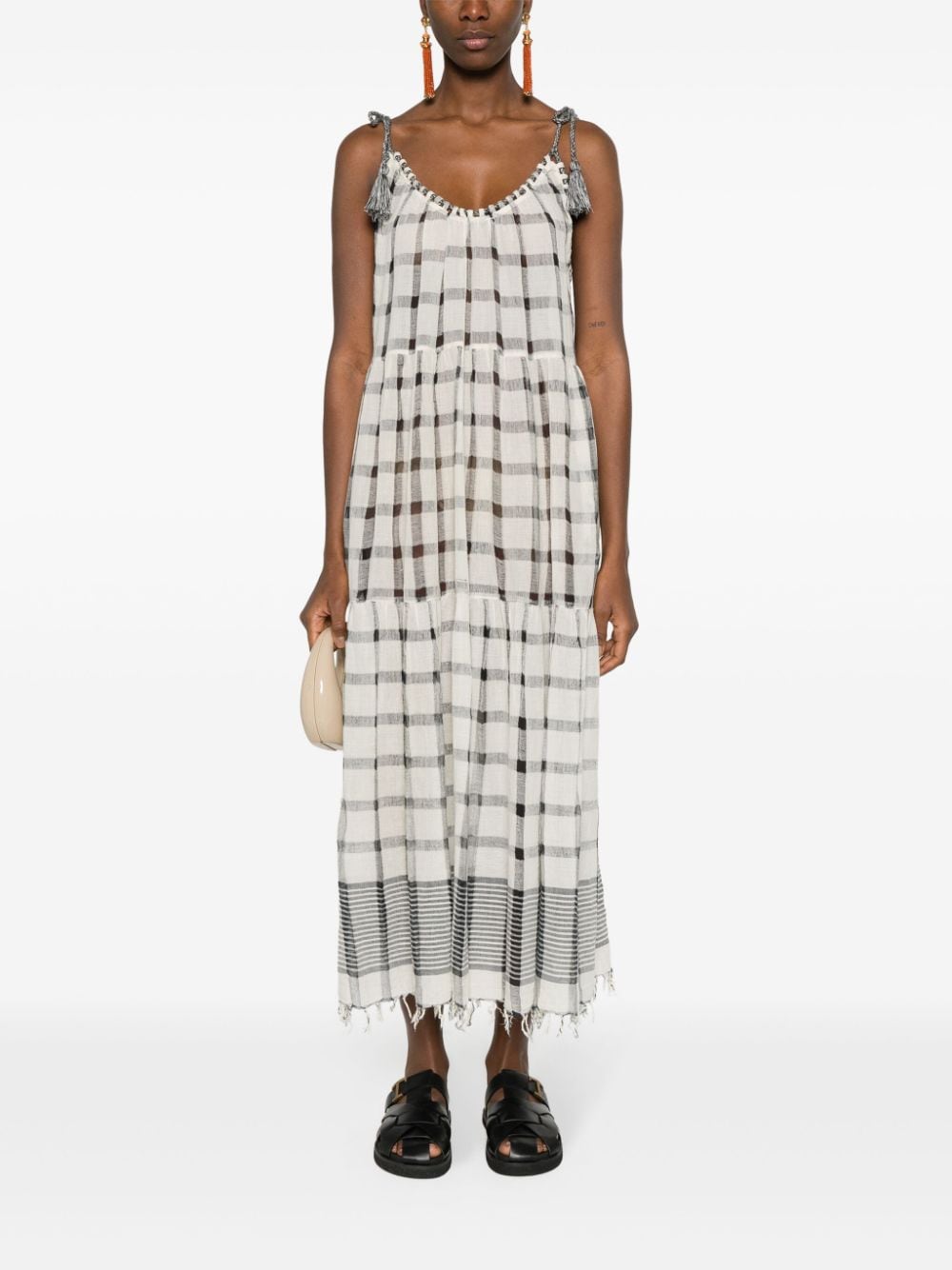 Shop Ulla Johnson Eclipse Plaid Maxi Dress In Black