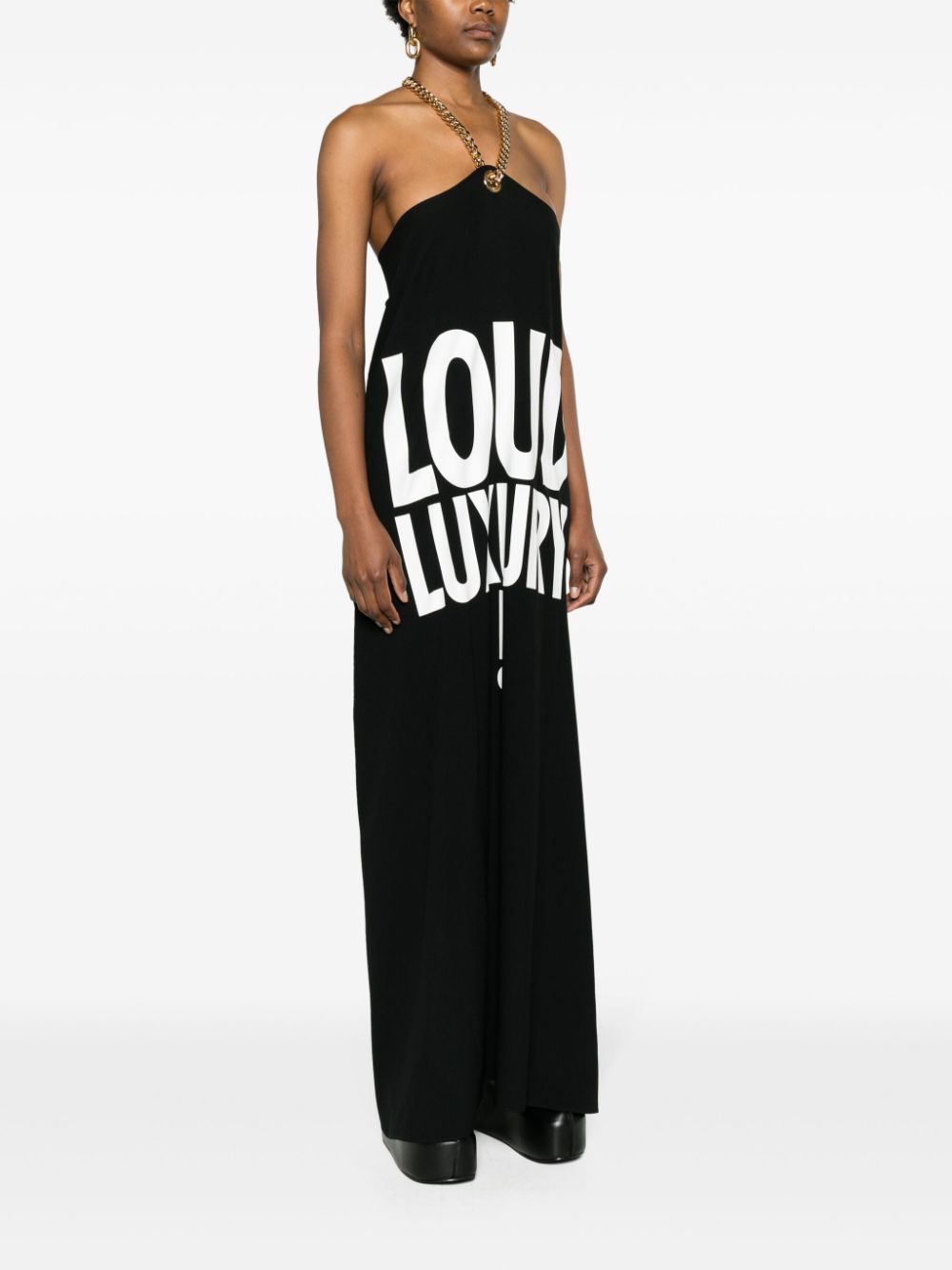 Shop Moschino Loud Luruxy!-print Maxi Dress In Black