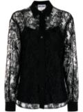 Moschino floral-lace button-up shirt - Black