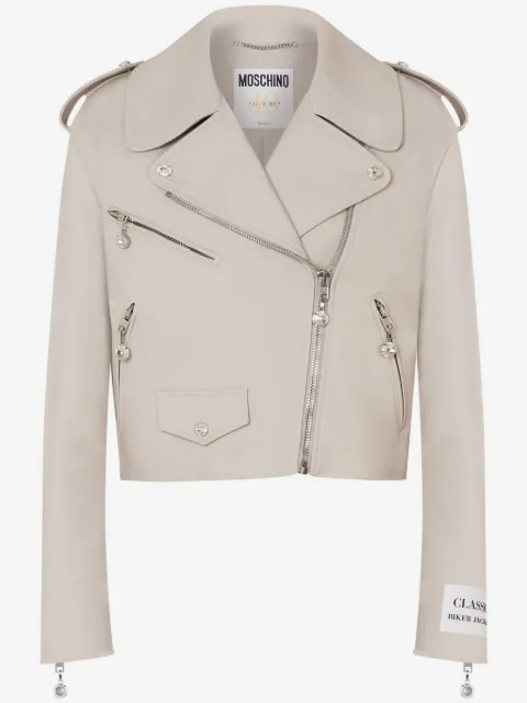 Moschino leather biker jacket