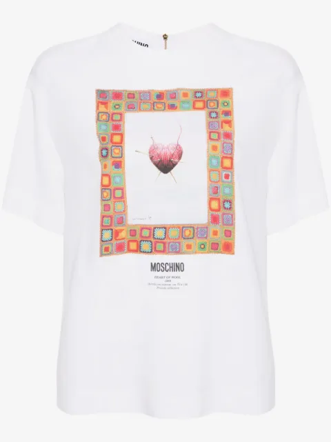Moschino graphic-print crepe blouse