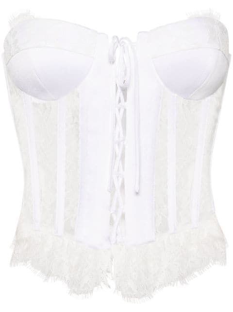 Moschino lace-panelling bustier top