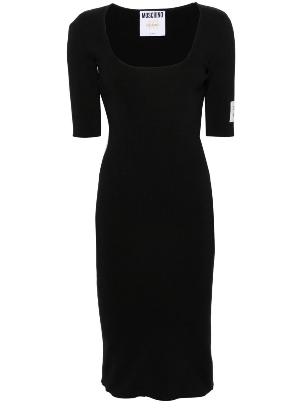 Moschino Abito midi con scollo quadrato - Nero