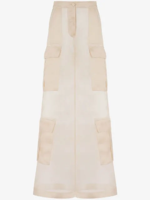 Moschino pantalones de seda anchos