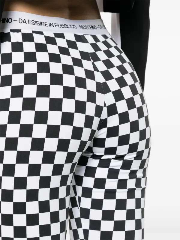 Moschino checkerboard-print Flared Trousers | White
