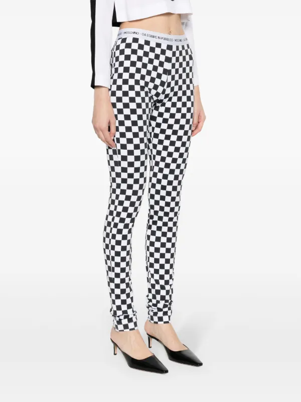 Moschino checkerboard-print Flared Trousers | White