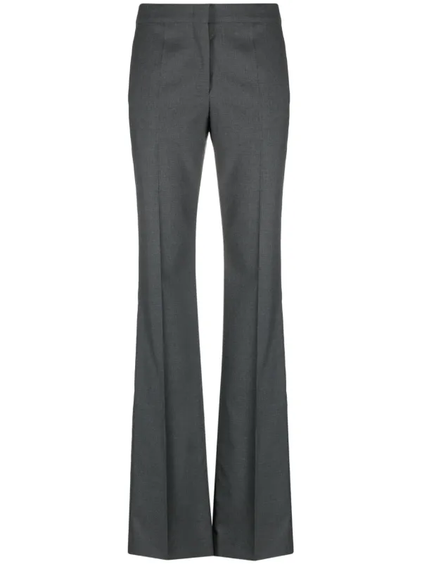 Moschino Straight Virgin Wool Tailored Trousers in Grey