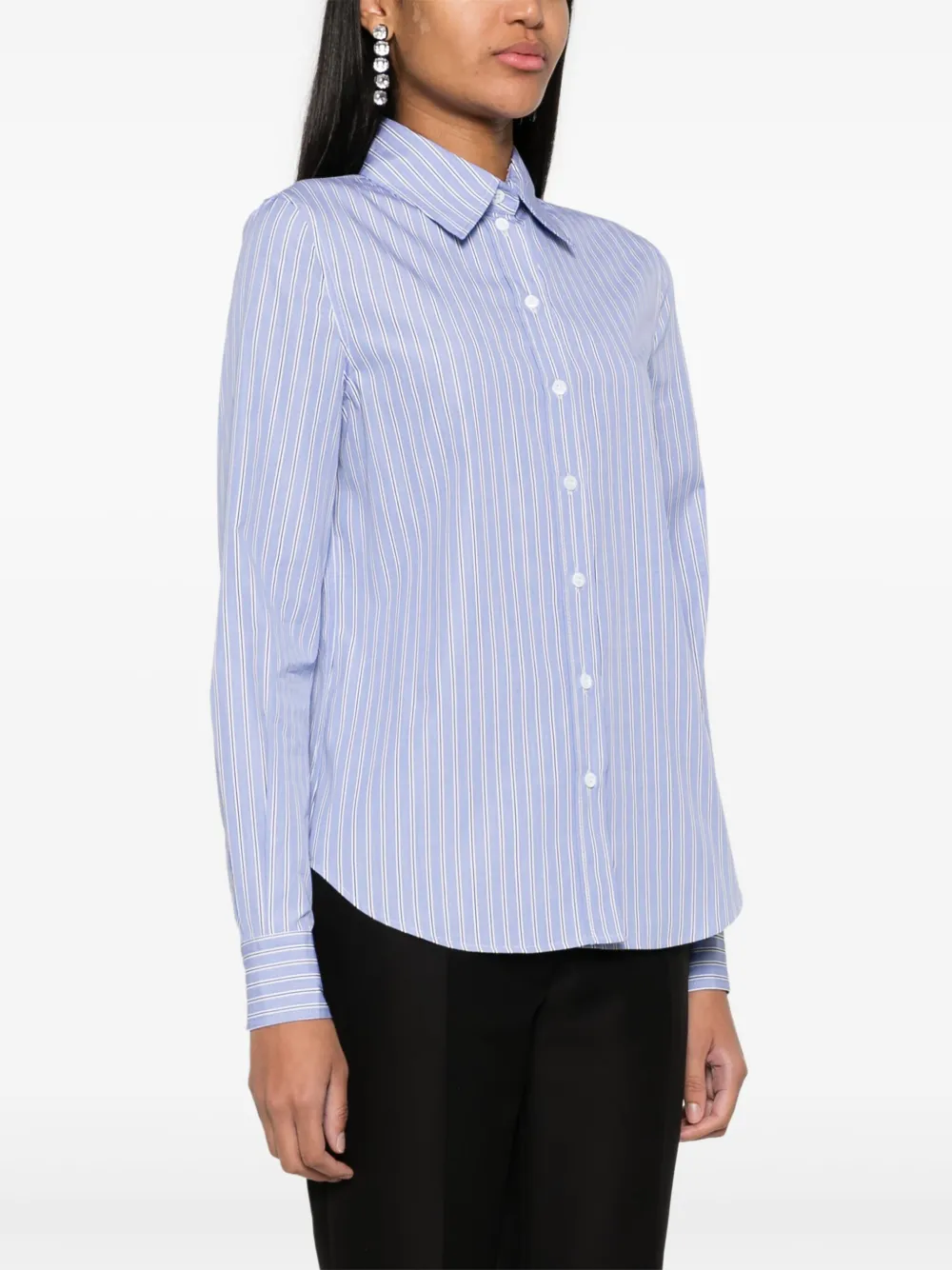 Moschino Gestreept katoenen overhemd Blauw