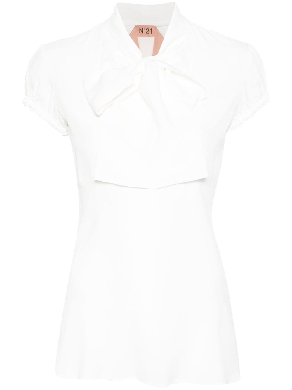 N°21 Crepe Puff-sleeved Blouse In White