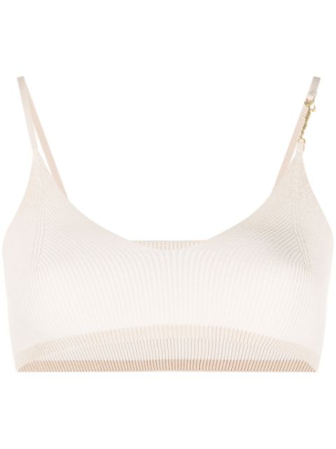 Jacquemus Pralu logo-plaque bralette top Women