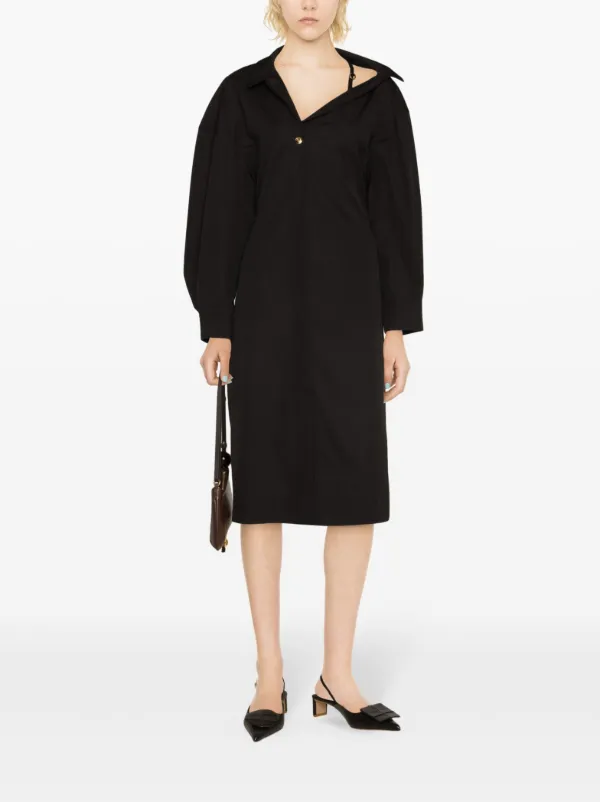 ワンピース JACQUEMUS 'La Robe Chemise' dress Black  24E241DR1241519 Jacquemus La Robe Chemise Shirt Dress | Black | FARFETCH