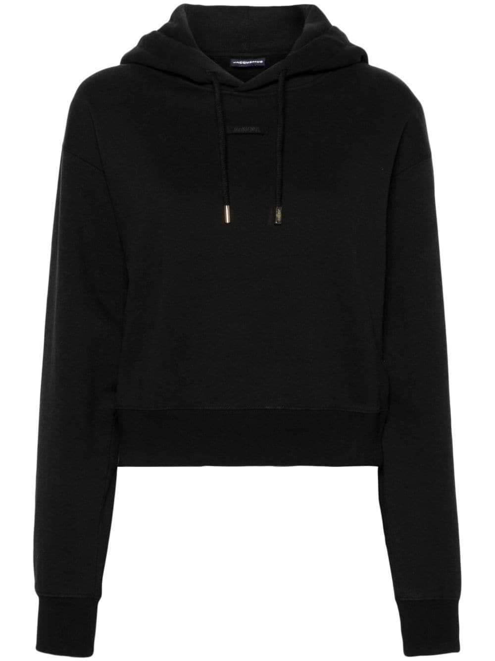 Jacquemus Le Hoodie Gros Grain Cotton Hoodie In Black