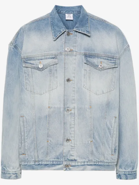 VETEMENTS embossed-logo denim jacket