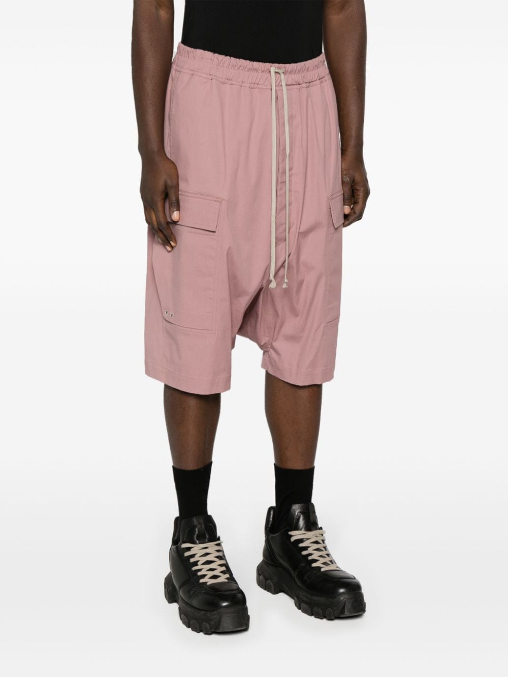 Shop Rick Owens Drawstring-waist Cargo Shorts In Pink