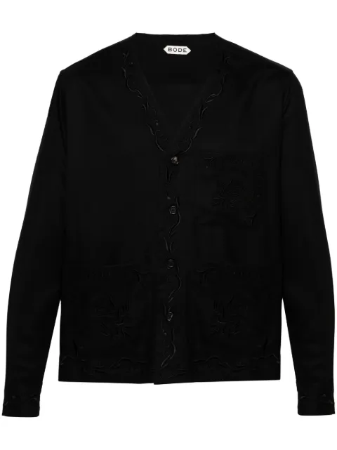 BODE Dumas floral-embroidered twill overshirt