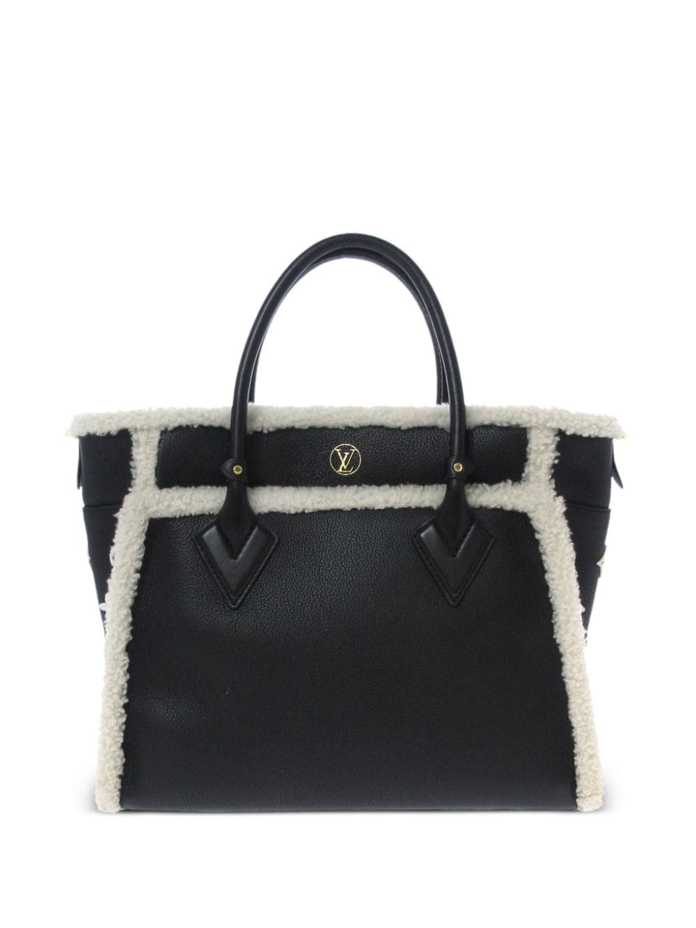 Pre-owned Louis Vuitton  Monogram On My Side Mm Handbag In Black