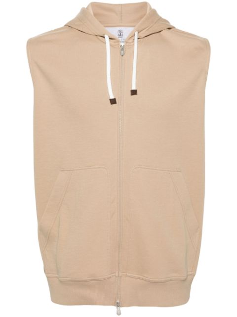 Brunello Cucinelli sleeveless cotton hoodie Men