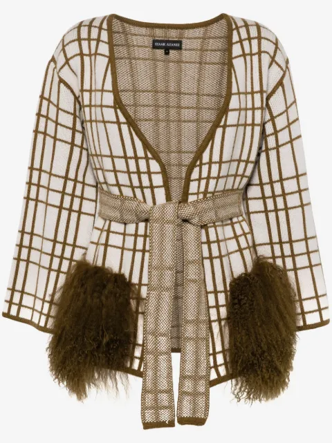 Izaak Azanei check-pattern wool cardigan