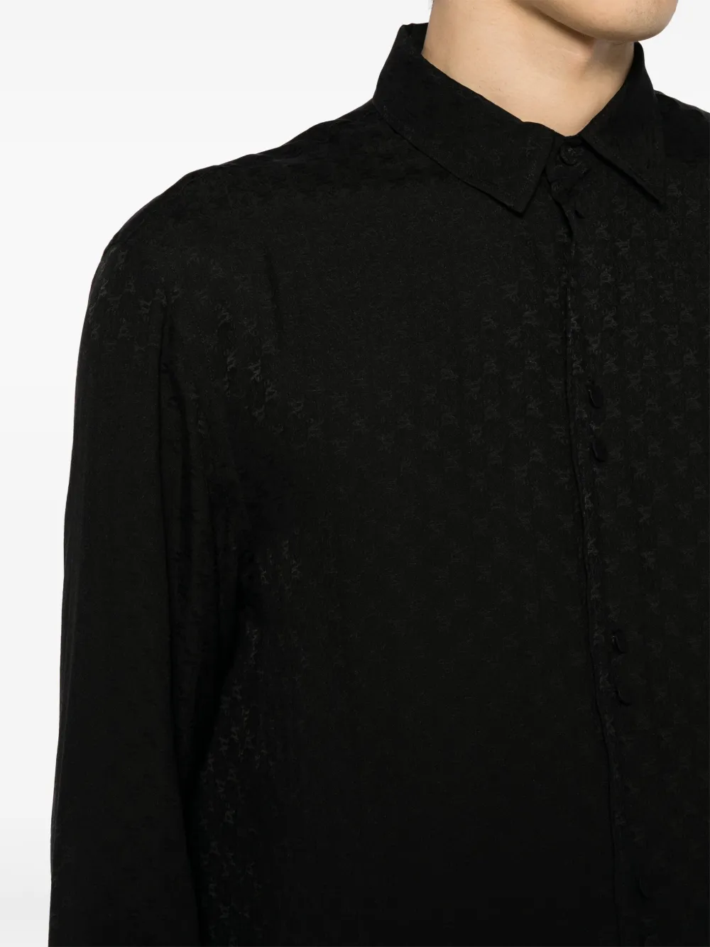 Shop Palm Angels All-over Monogram Shirt In Black