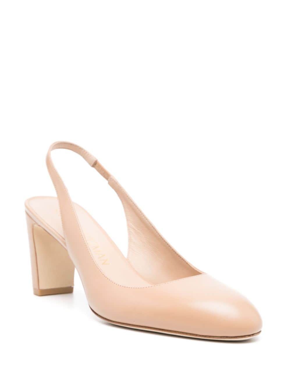 Shop Stuart Weitzman Vida 75mm Leather Pumps In Neutrals