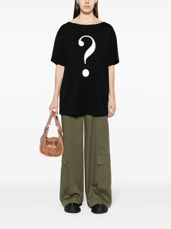 Moschino Question mark-print Cotton T-shirt | Black | FARFETCH Moschino Question mark-print Cotton T-shirt | Black | FARFETCH