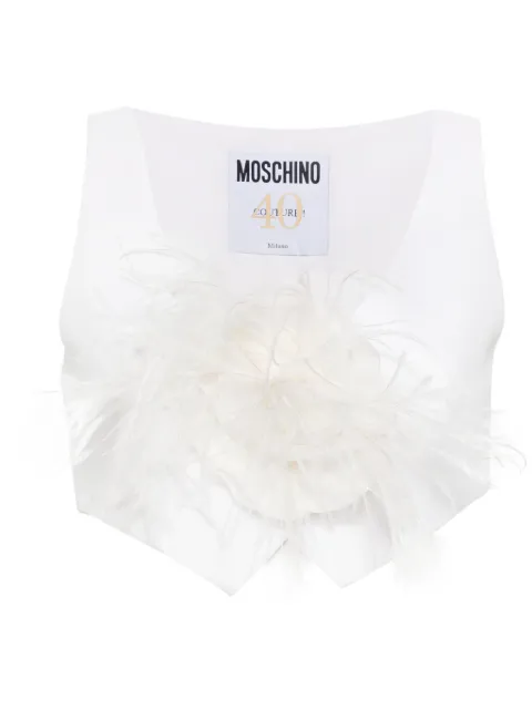 Moschino floral-brooch cropped waistcoat