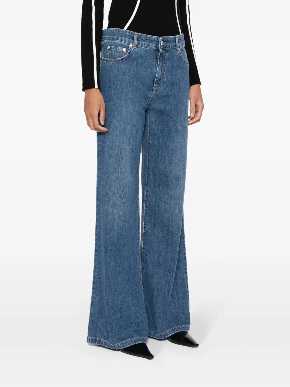  Moschino Vaqueros Rectos De Talle Medio - Azul 