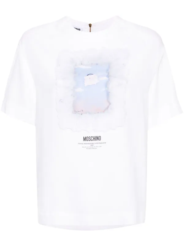 Moschino Graphic-print Crepe T-shirt in White