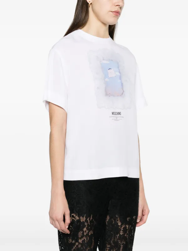 Tシャツ・カットソー Moschino White Crepe T-Shirt Moschino graphic-print Crepe T-shirt | White | FARFETCH CA