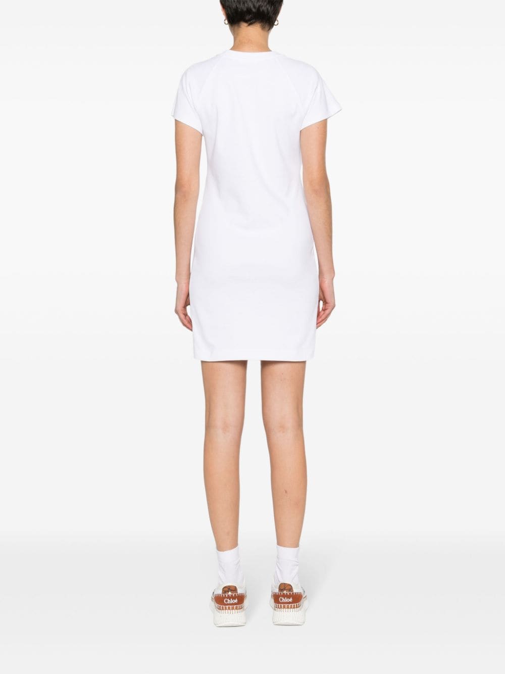 Shop Moschino Teddy Bear-motif Cotton T-shirt Dress In White