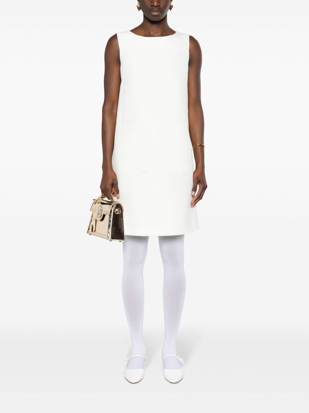Moschino A-lijn katoenen mini-jurk Wit