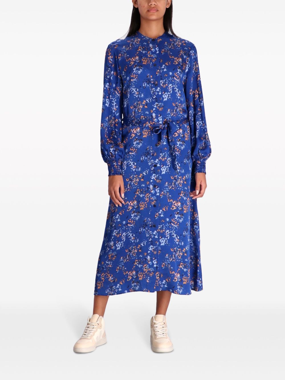 BOSS Shirtjurk met bloemenprint - Blauw