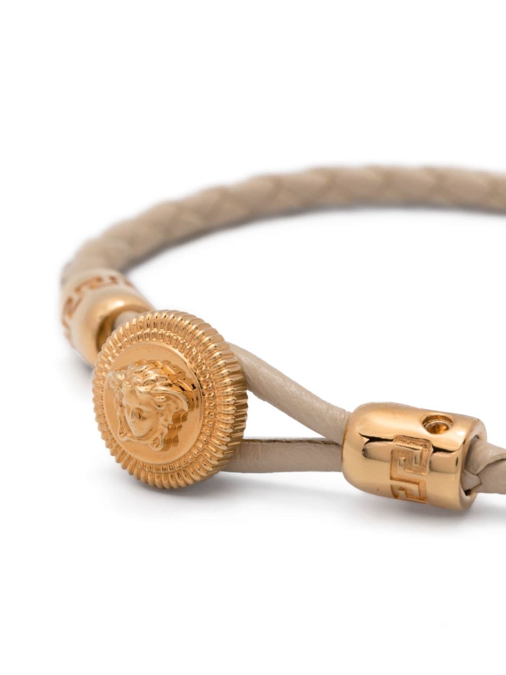 Shop Versace Medusa Biggie Braided Bracelet In Neutrals