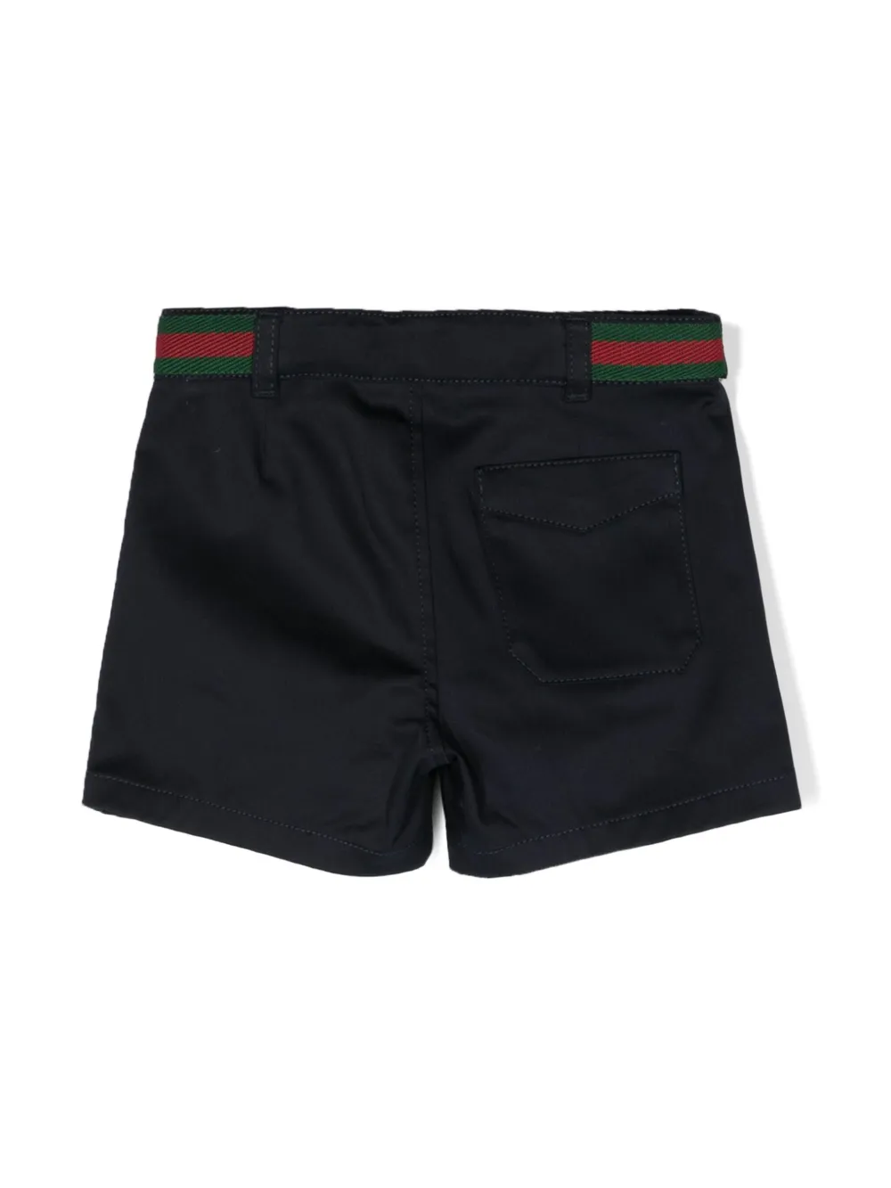 Shop Gucci Web-stripe Chino Shorts In Blue