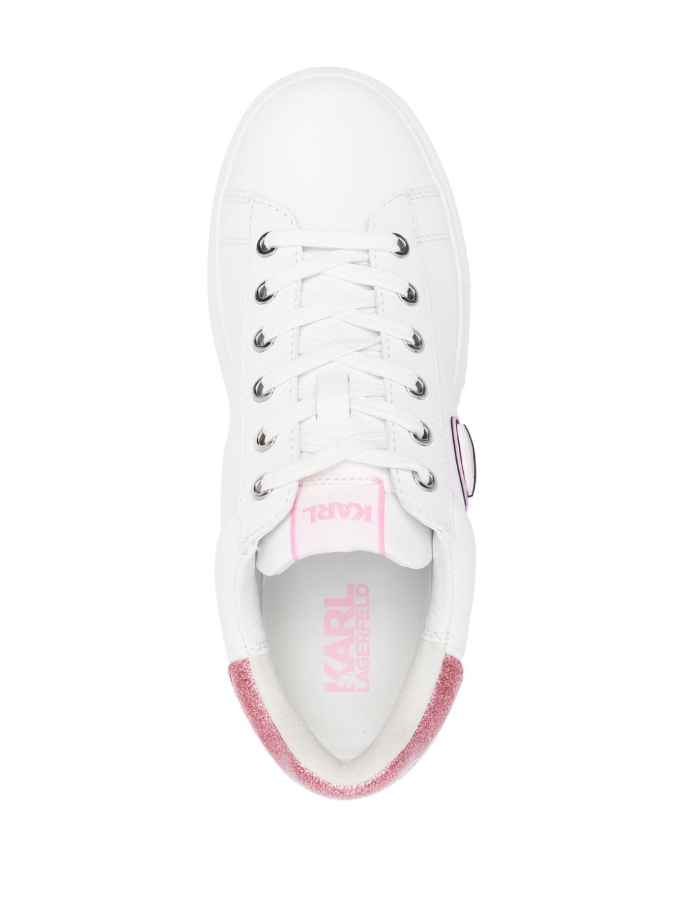 Shop Karl Lagerfeld K/ikonik Leather Trainers In White