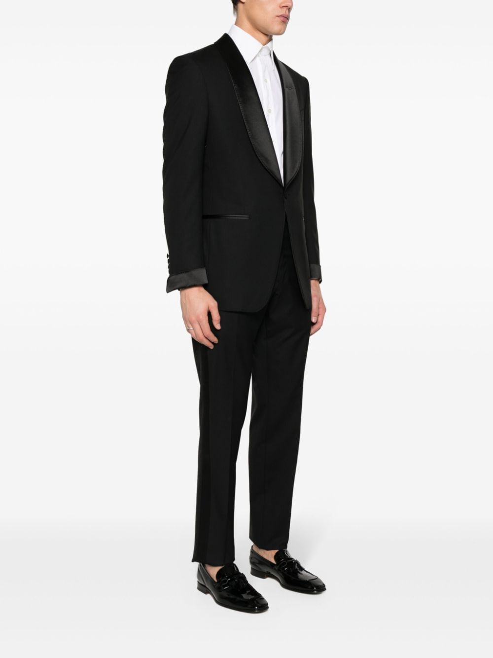 Shop Tom Ford Single-breasted Dinner Suit In Black