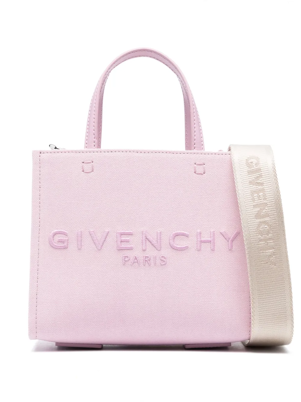 Givenchy Mini G Logo刺绣手提包 In Pink