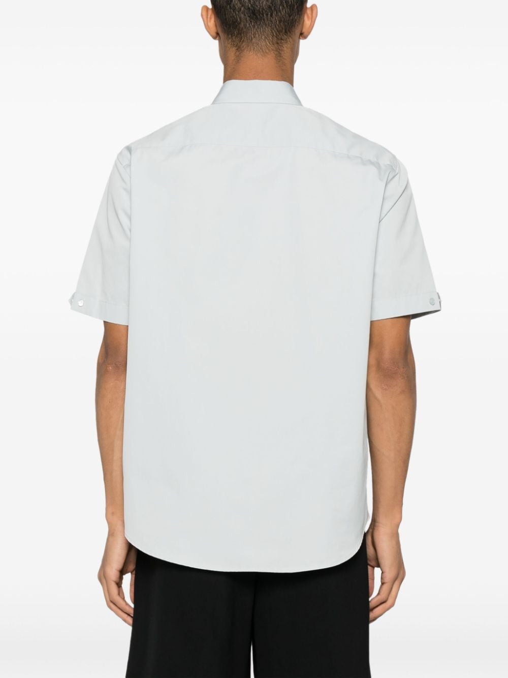 Shop Off-white Satin-trim Shirt In Grey