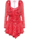 ROTATE BIRGER CHRISTENSEN ruched sequinned minidress - Red