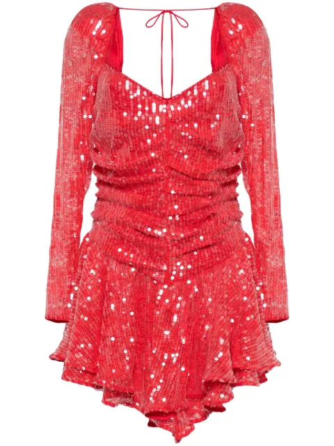 ROTATE BIRGER CHRISTENSEN ruched sequinned minidress