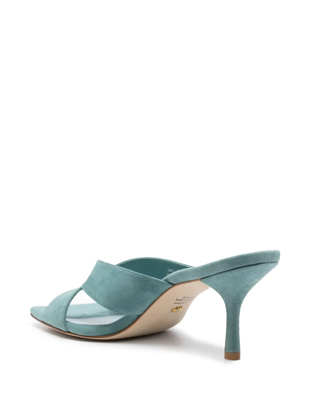 Shop Stuart Weitzman Carmen 75mm Mules In Blue