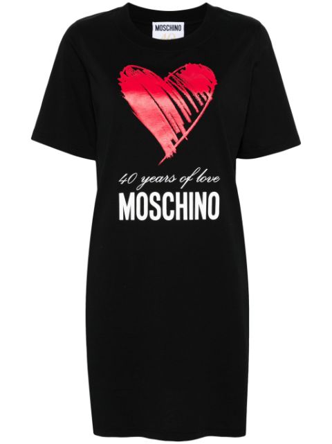 Moschino heart-appliqué cotton minidress