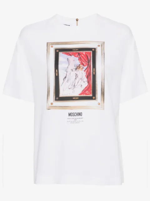 Moschino painting-print crepe blouse