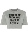 Moschino text-print cropped T-shirt - Grey