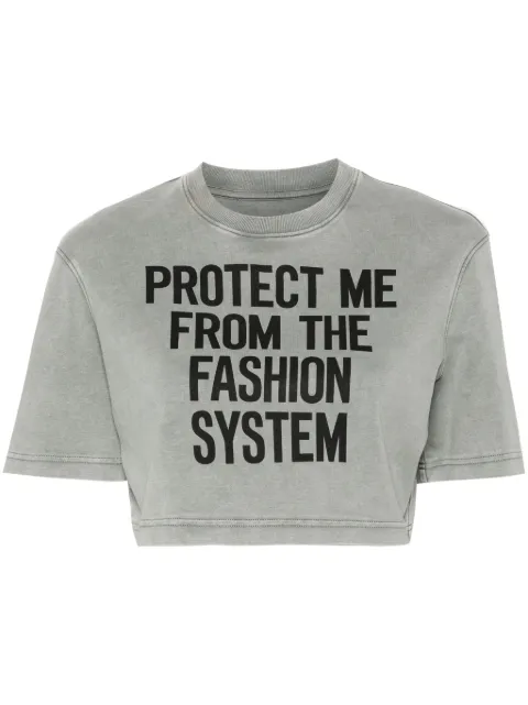 Moschino text-print cropped T-shirt
