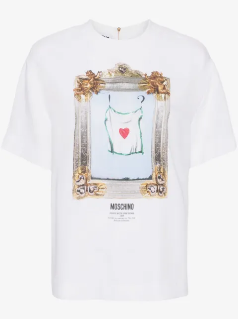 Moschino painting-print crepe blouse