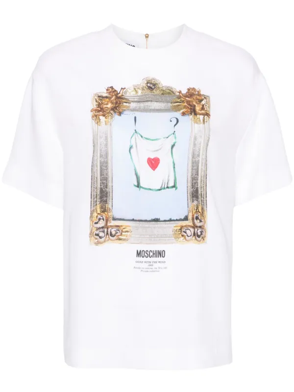 Moschino Painting-print Crepe Blouse in White