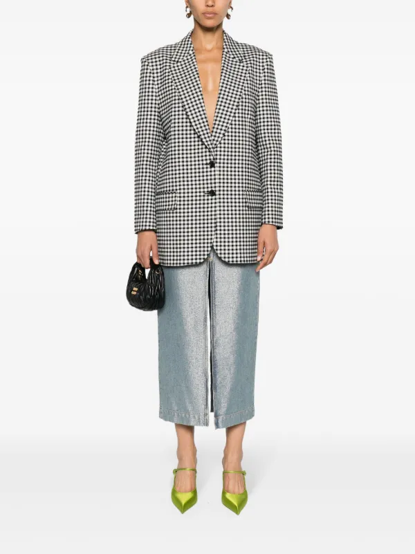 Moschino gingham-check single-breasted Blazer | Black | FARFETCH